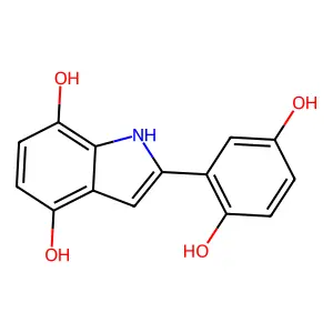 2-(2,5-dihydroxyphenyl)-1H-indole-4,7-diol structure