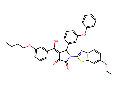 4-[(3-Butoxyphenyl)(hydroxy)methylidene]-1-(6-ethoxy-1,3-benzothiazol-2-yl)-5-(3-phenoxyphenyl)pyrrolidine-2,3-dione structure