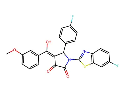 1-(6-Fluoro-1,3-benzothiazol-2-yl)-5-(4-fluorophenyl)-4-[hydroxy(3-methoxyphenyl)methylidene]pyrrolidine-2,3-dione structure