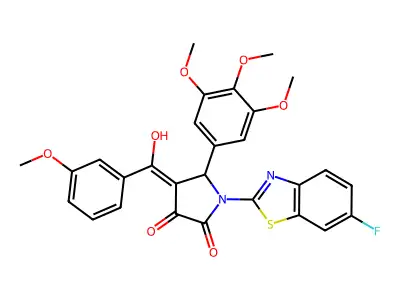 1-(6-Fluoro-1,3-benzothiazol-2-yl)-4-[hydroxy(3-methoxyphenyl)methylidene]-5-(3,4,5-trimethoxyphenyl)pyrrolidine-2,3-dione structure