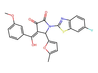 1-(6-Fluoro-1,3-benzothiazol-2-yl)-4-[hydroxy(3-methoxyphenyl)methylidene]-5-(5-methylfuran-2-yl)pyrrolidine-2,3-dione structure