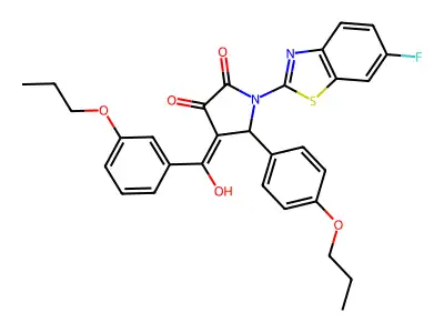 1-(6-Fluoro-1,3-benzothiazol-2-yl)-4-[hydroxy(3-propoxyphenyl)methylidene]-5-(4-propoxyphenyl)pyrrolidine-2,3-dione structure