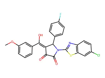 1-(6-Chloro-1,3-benzothiazol-2-yl)-5-(4-fluorophenyl)-4-[hydroxy(3-methoxyphenyl)methylidene]pyrrolidine-2,3-dione structure