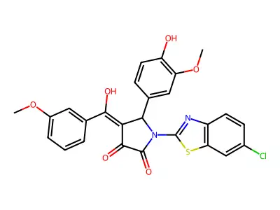 1-(6-Chloro-1,3-benzothiazol-2-yl)-5-(4-hydroxy-3-methoxyphenyl)-4-[hydroxy(3-methoxyphenyl)methylidene]pyrrolidine-2,3-dione structure
