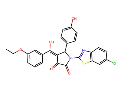 1-(6-Chloro-1,3-benzothiazol-2-yl)-4-[(3-ethoxyphenyl)(hydroxy)methylidene]-5-(4-hydroxyphenyl)pyrrolidine-2,3-dione structure