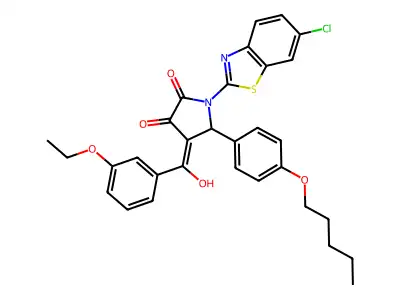 1-(6-Chloro-1,3-benzothiazol-2-yl)-4-[(3-ethoxyphenyl)(hydroxy)methylidene]-5-[4-(pentyloxy)phenyl]pyrrolidine-2,3-dione structure