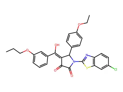 1-(6-Chloro-1,3-benzothiazol-2-yl)-5-(4-ethoxyphenyl)-4-[hydroxy(3-propoxyphenyl)methylidene]pyrrolidine-2,3-dione structure