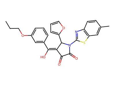 5-(furan-2-yl)-4-[hydroxy-(3-propoxyphenyl)methylidene]-1-(6-methyl-1,3-benzothiazol-2-yl)pyrrolidine-2,3-dione structure