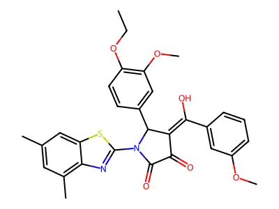 1-(4,6-Dimethyl-1,3-benzothiazol-2-yl)-5-(4-ethoxy-3-methoxyphenyl)-4-[hydroxy(3-methoxyphenyl)methylidene]pyrrolidine-2,3-dione structure