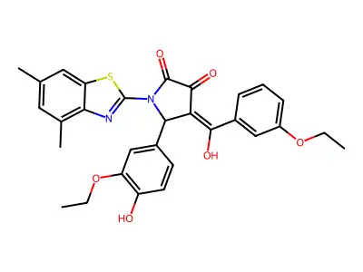 1-(4,6-Dimethyl-1,3-benzothiazol-2-yl)-5-(3-ethoxy-4-hydroxyphenyl)-4-[(3-ethoxyphenyl)(hydroxy)methylidene]pyrrolidine-2,3-dione structure