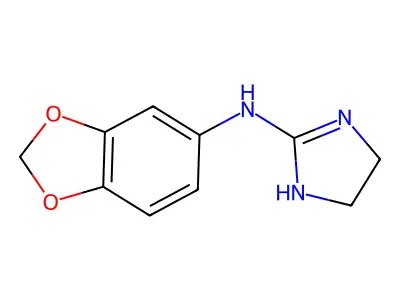 N-(1,3-dioxaindan-5-yl)-4,5-dihydro-1H-imidazol-2-amine structure