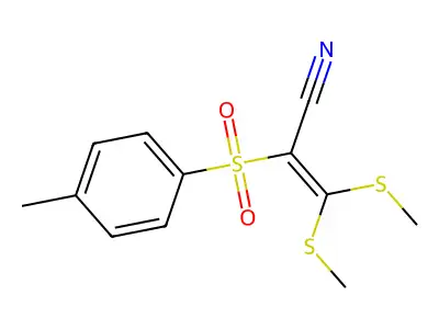 2-Propenenitrile, 2-[(4-methylphenyl)sulfonyl]-3,3-bis(methylthio)- structure