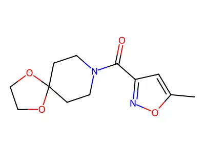 1,4-Dioxa-8-azaspiro[4.5]decan-8-yl-(5-methyl-1,2-oxazol-3-yl)methanone structure