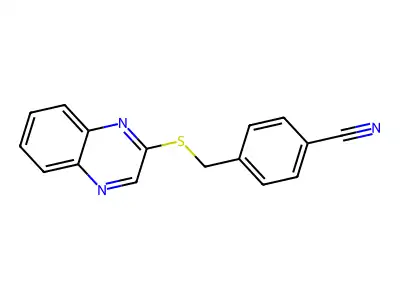 4-[(Quinoxalin-2-ylsulfanyl)methyl]benzonitrile structure