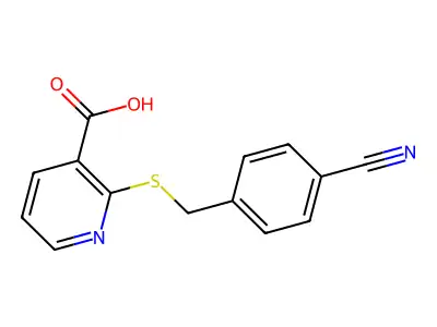 2-{[(4-Cyanophenyl)methyl]sulfanyl}pyridine-3-carboxylic acid structure