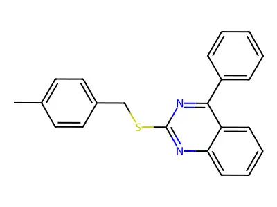 2-{[(4-Methylphenyl)methyl]sulfanyl}-4-phenylquinazoline structure