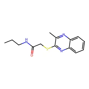 2-((3-methylquinoxalin-2-yl)thio)-N-propylacetamide structure