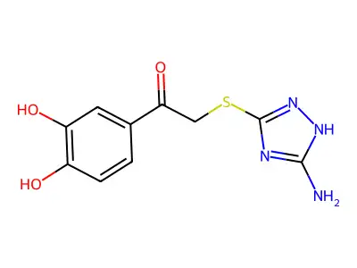 2-[(5-amino-4H-1,2,4-triazol-3-yl)sulfanyl]-1-(3,4-dihydroxyphenyl)ethan-1-one structure
