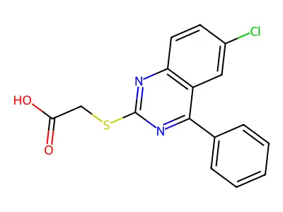 2-(6-Chloro-4-phenylquinazolin-2-ylthio)acetic acid structure