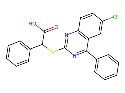 2-(6-Chloro-4-phenylquinazolin-2-ylthio)-2-phenylacetic acid structure