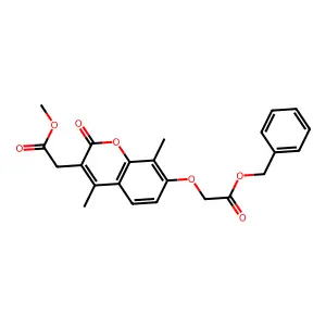 methyl {7-[2-(benzyloxy)-2-oxoethoxy]-4,8-dimethyl-2-oxo-2H-chromen-3-yl}acetate structure