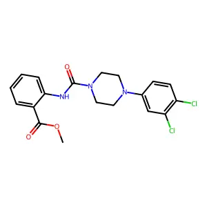 Methyl 2-{[4-(3,4-dichlorophenyl)piperazinyl]carbonylamino}benzoate structure