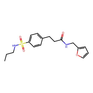 N-(2-furylmethyl)-3-{4-[(propylamino)sulfonyl]phenyl}propanamide structure