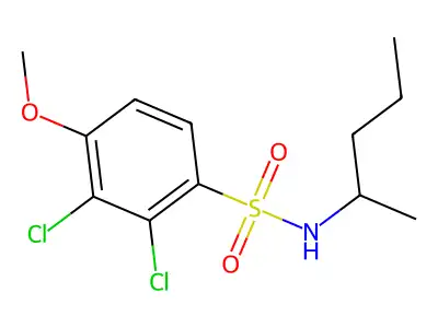 2,3-dichloro-4-methoxy-N-pentan-2-ylbenzenesulfonamide structure