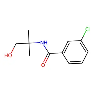 3-chloro-N-(1-hydroxy-2-methylpropan-2-yl)benzamide structure