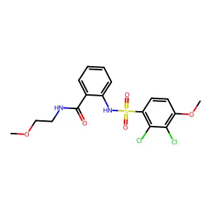 2-[(2,3-dichloro-4-methoxyphenyl)sulfonylamino]-N-(2-methoxyethyl)benzamide structure