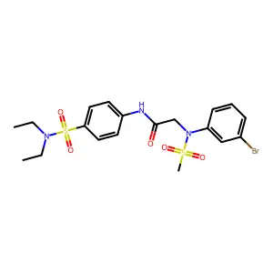 2-(3-bromo-N-methylsulfonylanilino)-N-[4-(diethylsulfamoyl)phenyl]acetamide structure