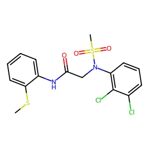 2-(2,3-dichloro-N-methylsulfonylanilino)-N-(2-methylsulfanylphenyl)acetamide structure
