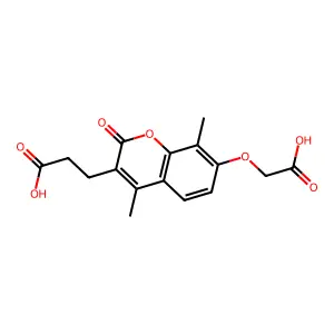 3-[7-(carboxymethoxy)-4,8-dimethyl-2-oxo-2H-chromen-3-yl]propanoic acid structure