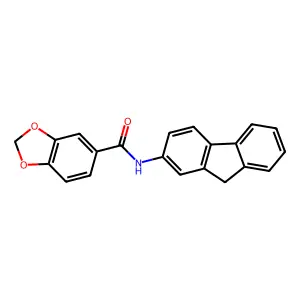 N-(9H-fluoren-2-yl)-1,3-benzodioxole-5-carboxamide structure