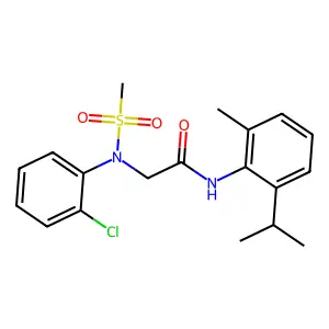 2-(2-chloro-N-methylsulfonylanilino)-N-(2-methyl-6-propan-2-ylphenyl)acetamide structure