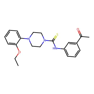 N-(3-acetylphenyl)-4-(2-ethoxyphenyl)piperazine-1-carbothioamide structure