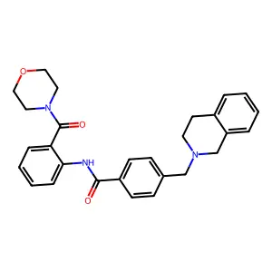 4-(3,4-dihydro-1H-isoquinolin-2-ylmethyl)-N-[2-(morpholine-4-carbonyl)phenyl]benzamide structure