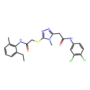 2-[(5-{2-[(3,4-dichlorophenyl)amino]-2-oxoethyl}-4-methyl-4H-1,2,4-triazol-3-yl)sulfanyl]-N-(2-ethyl-6-methylphenyl)acetamide structure