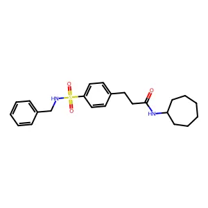 3-[4-(benzylsulfamoyl)phenyl]-N-cycloheptylpropanamide structure