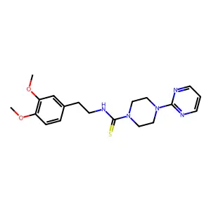 N-[2-(3,4-dimethoxyphenyl)ethyl]-4-pyrimidin-2-ylpiperazine-1-carbothioamide structure