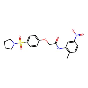 N-(2-methyl-5-nitrophenyl)-2-(4-pyrrolidin-1-ylsulfonylphenoxy)acetamide structure