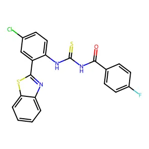 N-[[2-(1,3-benzothiazol-2-yl)-4-chlorophenyl]carbamothioyl]-4-fluorobenzamide structure