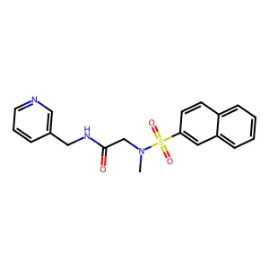2-[methyl(naphthalen-2-ylsulfonyl)amino]-N-(pyridin-3-ylmethyl)acetamide structure