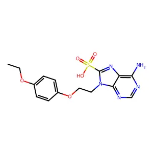 6-amino-9-[2-(4-ethoxyphenoxy)ethyl]-9H-purine-8-sulfonic acid structure