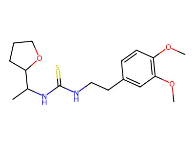 1-[2-(3,4-Dimethoxyphenyl)ethyl]-3-[1-(oxolan-2-yl)ethyl]thiourea structure
