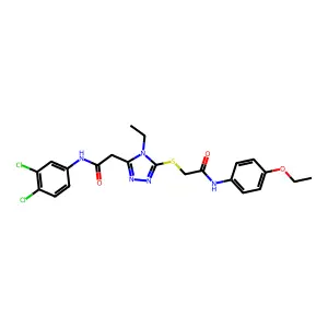 2-[(5-{2-[(3,4-dichlorophenyl)amino]-2-oxoethyl}-4-ethyl-4H-1,2,4-triazol-3-yl)sulfanyl]-N-(4-ethoxyphenyl)acetamide structure