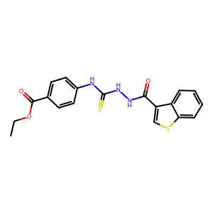 ethyl 4-(2-(benzo[b]thiophene-3-carbonyl)hydrazinecarbothioamido)benzoate structure