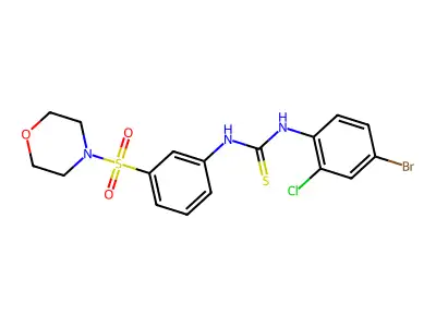 N-(4-bromo-2-chlorophenyl)-N'-[3-(4-morpholinylsulfonyl)phenyl]thiourea structure