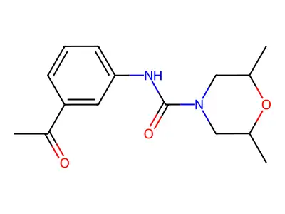 N-(3-acetylphenyl)-2,6-dimethylmorpholine-4-carboxamide structure
