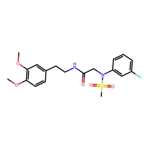 N-[2-(3,4-dimethoxyphenyl)ethyl]-2-(3-fluoro-N-methylsulfonylanilino)acetamide structure